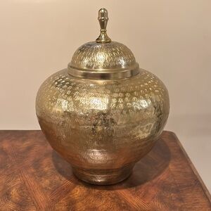 Decorative Gold Metal Lidded Piece